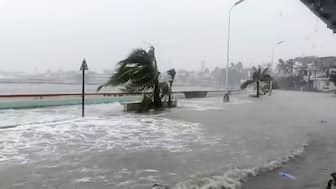 Typhoon Fung-wong, a storm with a radius spanning nearly the entirety of the Philippines, reached super typhoon status on November 9 ahead of an expected late-night landfall.
(AFP PHOTO / COURTESY OF FACEBOOK USER EDSON CASARINO)