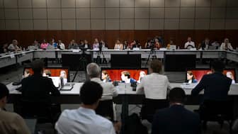 General view of the 11th Energy Transition Council Ministerial meeting at the COP30 UN Climate Change Conference in Belem, Para State, Brazil, on November 15, 2025. (AFP)