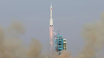 A Long March-2F rocket carrying the unmanned Shenzhou-22 spacecraft lifted off from the Jiuquan Satellite Launch Center in Gansu province on November 25, 2025, beginning its mission to China’s Tiangong space station. (Reuters)
