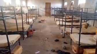 A view of metal beds in a hostel room after gunmen attacked a government girls' boarding school in Nigeria's Kebbi State on November 17. (Reuters)