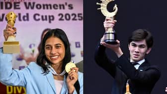 Divya Deshmukh and Javokhir Sindarov are the youngest chess World Cup winners in women's and open categories respectively. X/FIDE, PTI