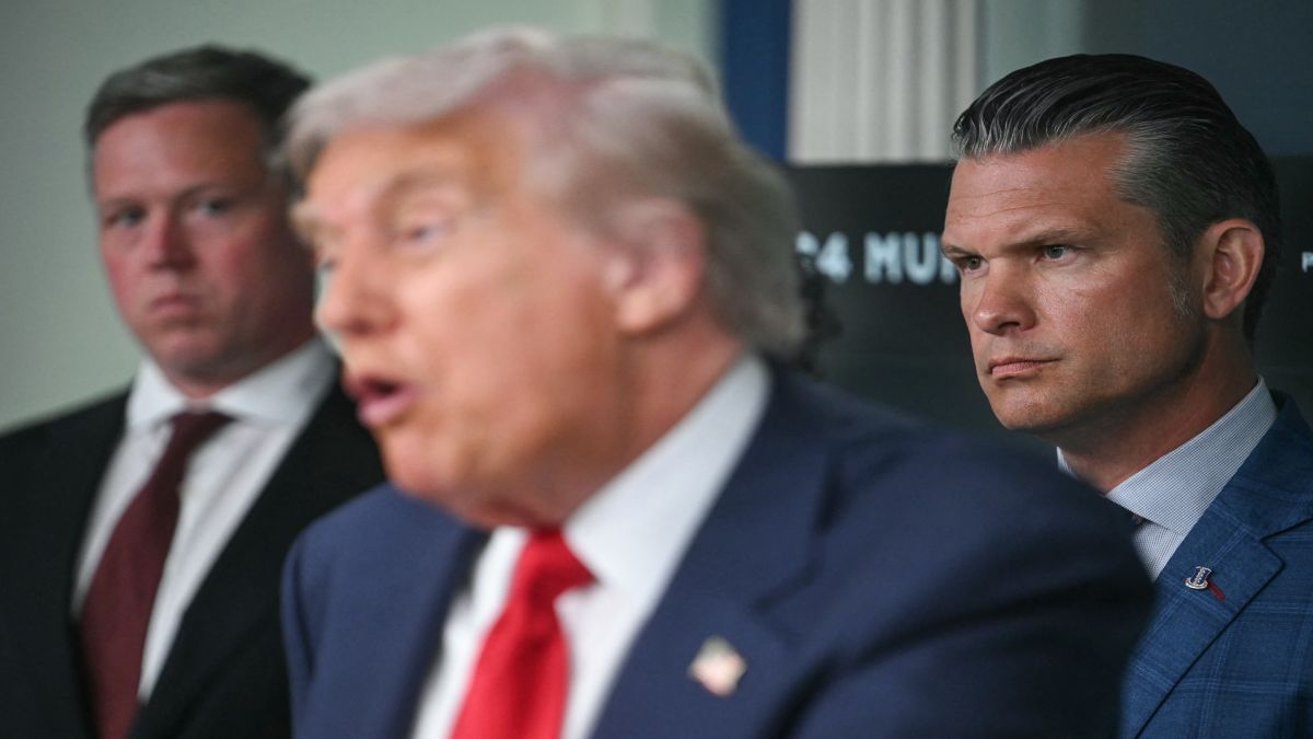 US President Donald Trump speaks as US Army Secretary Dan Driscoll and Secretary of Defence Pete Hegseth look on. File image/AFP US President Donald Trump speaks as US Army Secretary Dan Driscoll and Secretary of Defence Pete Hegseth look on. File image/AFP