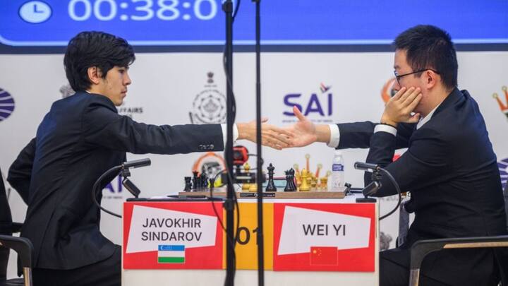 Chess World Cup 2025: Wei Yi holds Sindarov with black in Game 1 of Finals; Esipenko wins third-place playoff Chess World Cup 2025: Wei Yi holds Sindarov with black in Game 1 of Finals; Esipenko wins third-place playoff
