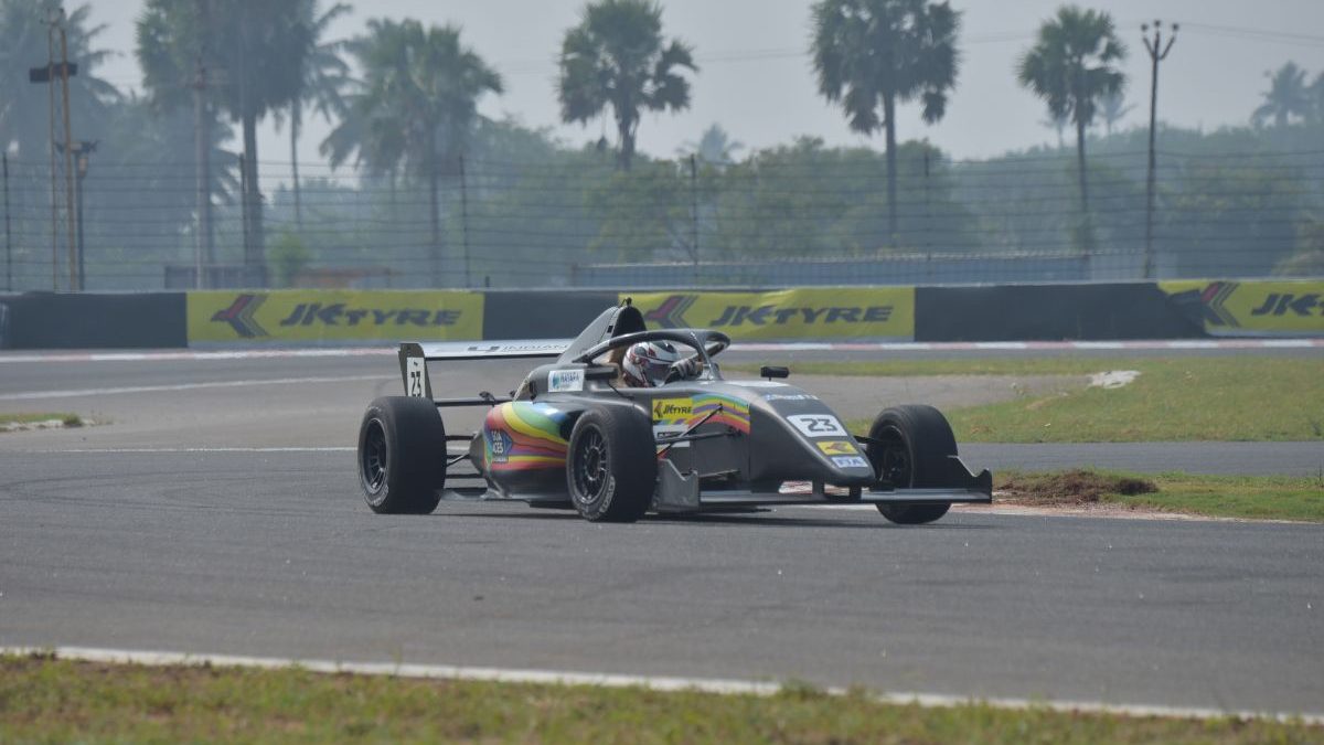 Action from Formula 4 Indian Championship Race 2. Image: Special arrangement Action from Formula 4 Indian Championship Race 2. Image: Special arrangement