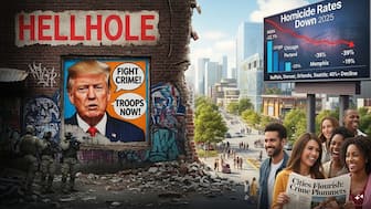 US crime data: Trump’s ‘hellhole’ cities don’t back his claim, homicide rate over 40% down. Image: AI generated.