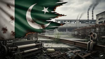 Pakistan’s industrial collapse deepens: Investment plunges 46% in 6 years amid policy chaos and energy crisis. Image: AI generated. 