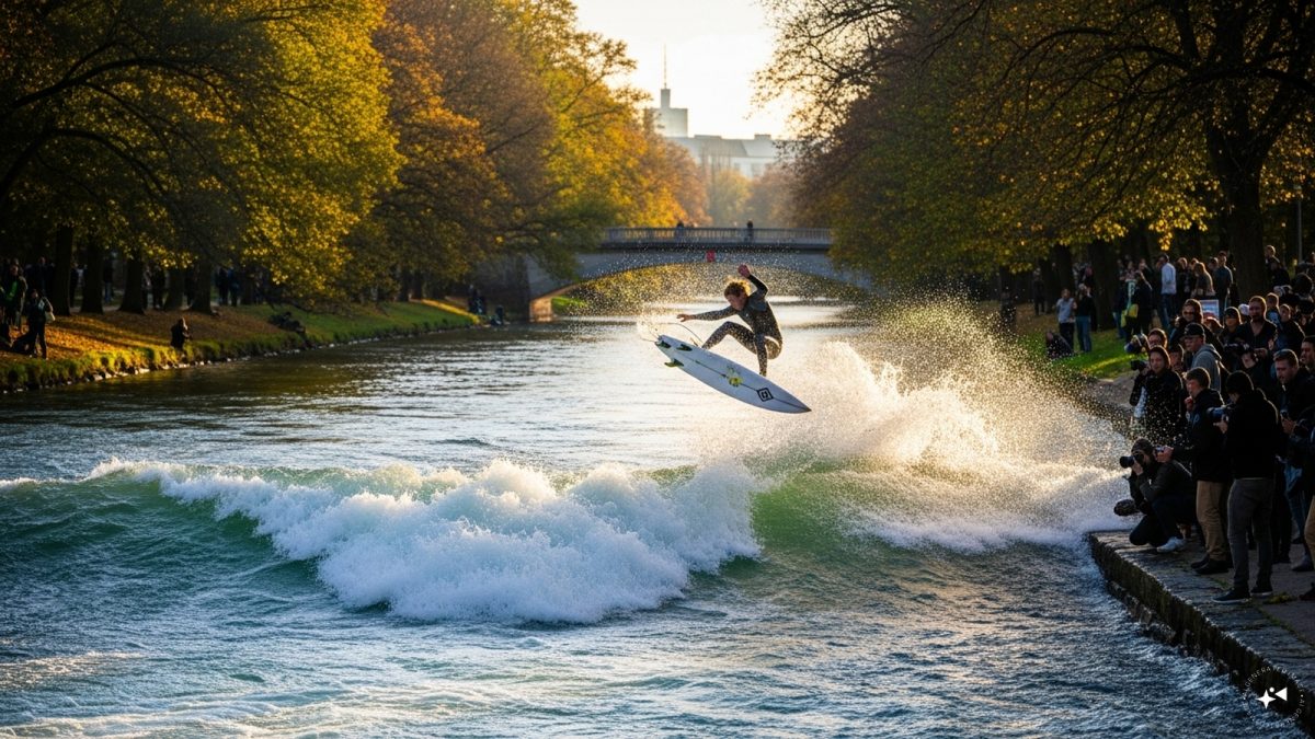 Munich surfers mourn the loss of the iconic Eisbachwelle after river dredging causes the legendary urban wave to vanish. Munich surfers mourn the loss of the iconic Eisbachwelle after river dredging causes the legendary urban wave to vanish.