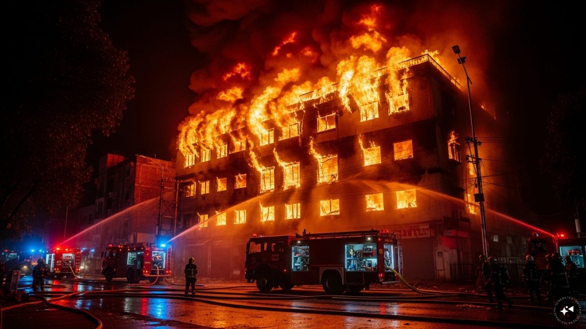 Four dead, one injured as massive fire engulfs four-storey building in South Delhi Four dead, one injured as massive fire engulfs four-storey building in South Delhi