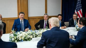 The photos were put up on the White House website under the title ‘US President Donald Trump Participates in a Bilateral Meeting with Chinese President Xi Jinping’. Image courtesy: Whitehouse.gov