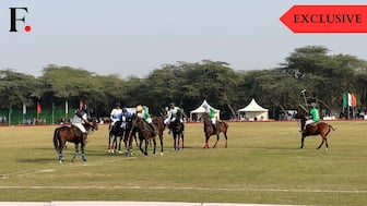 Polo umpire Uday Kalaan throws in the ball to resume play at the President’s Polo Cup held at the President’s Bodyguard Parade Ground in New Delhi, November 29, 2025. Firstpost/Anmol Singla