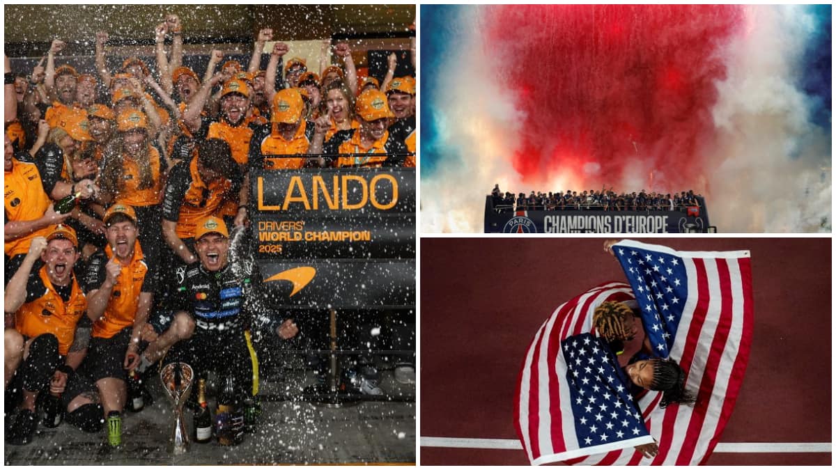 2025 Review: PSG’s colourful bus-parade, Lyles’ star-spangled celebration and other top sporting pictures