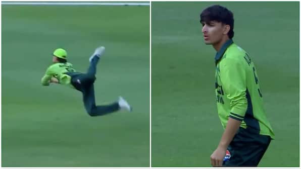 Ahmed Hussain pulls off a stunning catch to dismiss Vedant Trivedi during India-Pakistan showdown in U-19 Asia Cup