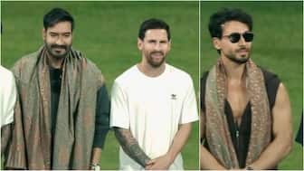 Ajay Devgn and Tiger Shroff make an appearance at Messi Mumbai event. Here's how the audience reacted