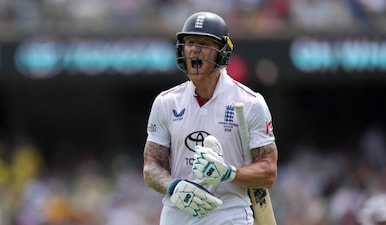Ben Stokes was seen hurling angry words at himself after Mitch Starc bowled him out in the Adelaide Ashes Test. Image: Reuters


