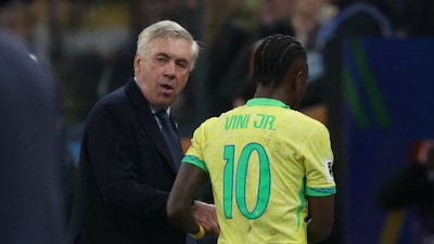 Brazil coach Carlo Ancelotti has warned that he will not pick 25-year-old star forward Vinicius Junior in the World Cup squad if he's at 90 per cent fitness. Reuters
