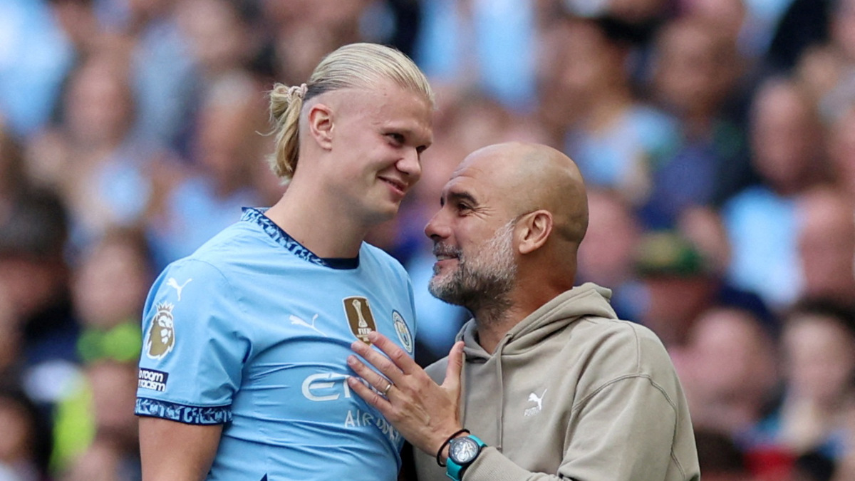 Erling Haaland has labelled Pep Guardiola, the man responsible for six out of Manchester City's 10 top-flight titles, a 'genius'. Reuters Erling Haaland has labelled Pep Guardiola, the man responsible for six out of Manchester City's 10 top-flight titles, a 'genius'. Reuters