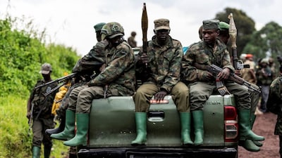 Rwanda-backed M23 fighters withdraw from their positions in the town of Kibumba, Democratic Republic of Congo, on December 23, 2022. (Representational Photo, Credit: Moses Sawasawa/AP)