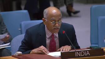 Harish Parvathaneni, the Permanent Representative of India to the United Nations (UN), speaks during an open debate on 'Leadership for Peace' on December 15, 2025, at New York, USA. (Photo: X/India at UN)