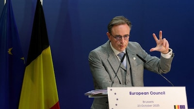 Belgium's Prime Minister Bart De Wever attends a press conference on the day of the European Union leaders' summit in Brussels, Belgium, on October 23, 2025. (Photo: Yves Herman/Reuters)