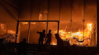 A mob sets fire to The Daily Star newspaper office building in Dhaka, Bangladesh, on December 19, 2025. (Photo: Abdul Goni/Reuters) 