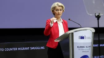 European Union (EU) chief Ursula von der Leyen delivers the keynote speech at the second Conference of the Global Alliance to Counter Migrant Smuggling in Brussels, Belgium, on December 10, 2025. (Photo: Yves Herman/Reuters) 