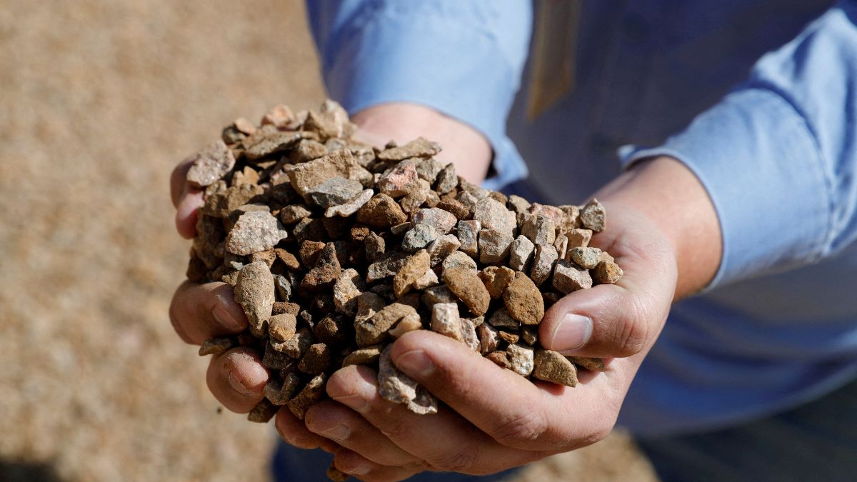 Matt Green, mining/crushing supervisor at MP Materials, displays crushed ore before it is sent to the mill at the MP Materials rare earth mine in Mountain Pass, California, US, on January 30, 2020. (Representative Photo, Credit: Steve Marcus/Reuters) Matt Green, mining/crushing supervisor at MP Materials, displays crushed ore before it is sent to the mill at the MP Materials rare earth mine in Mountain Pass, California, US, on January 30, 2020. (Representative Photo, Credit: Steve Marcus/Reuters)