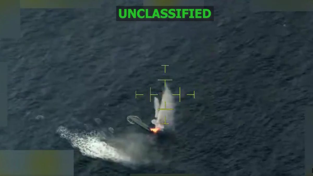 The screengrab shows the US military striking a boat in the international waters in the Eastern Pacific on December 22, 2025, killing one sailor. (Photo: US Southern Command). File image The screengrab shows the US military striking a boat in the international waters in the Eastern Pacific on December 22, 2025, killing one sailor. (Photo: US Southern Command). File image