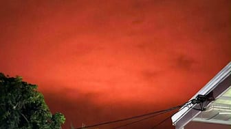 Skies turn red in Thailand's Buriram province. Image courtesy: @ThaiEnquirer/X
