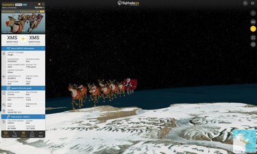 Santa's sleigh is live on Flightradar24. Credits/Flightradar24