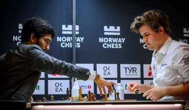D Gukesh has vowed ‘absolute’ push for Magnus Carlsen’s No 1 world ranking spot. Image: Norway Chess