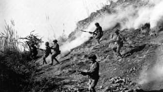 Indian army soldiers attacking Naya Chor in Sind in support of bengali rebels of the liberation army during the Indo-Pakistani War of 1971. File image/AFP