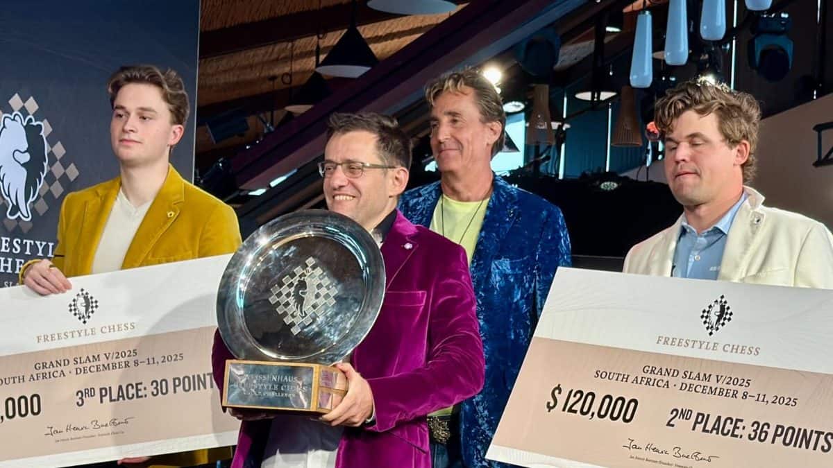 Magnus Carlsen falls in his own tournament as Aronian claims Freestyle Chess Grand Slam South Africa: 'A bit proud of myself'