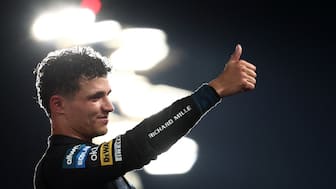 Britain's Lando Norris celebrates after winning the 2025 Formula 1 Driver's Championship by finishing third at the Abu Dhabi Grand Prix. Reuters