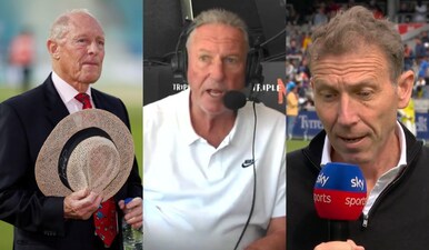 England coach Brendon McCullum’s ‘overtraining’ excuse has sparked a backlash as legends have slammed their Ashes preparation. Images: Reuters/ Triple M Cricket/X/Sky Sports