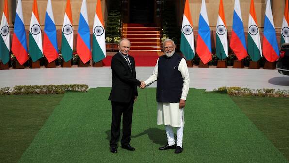general Russia's President Vladimir Putin shakes hands with India's Prime Minister Narendra Modi ahead of their meeting at Hyderabad House in New Delhi, India, December 5, 2025. File Image/Reuters