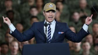 US Secretary of Defence Pete Hegseth gestures as he speaks aboard the aircraft carrier USS George Washington, on the day of US President Donald Trump's visit to the US Navy's Yokosuka base in Yokosuka, Japan, October 28, 2025. File Image/Reuters
