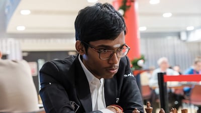 Indian Grandmaster R Praggnanandhaa competes at the London Chess Classic in London. Image credit: John Saunders/London Chess Classic