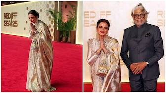 Rekha looks like a vision in gold at Red Sea International Film Festival, attends Umrao Jaan screening