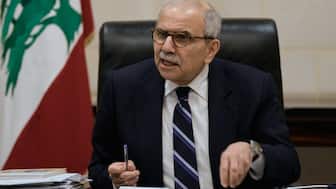 Lebanese Prime Minister Nawaf Salam speaks to journalists working for foreign media and news agencies at the government palace in Beirut, Wednesday, Dec. 3, 2025. (AP Photo/Bilal Hussein)

