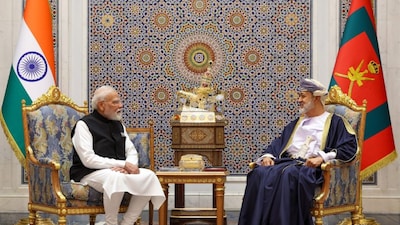 PM Modi in a bilateral meeting with the Sultan of Oman, Sultan Haitham bin Tarik Al Said at Al Baraka Palace in Muscat, Oman on December 18, 2025. Image- PIB