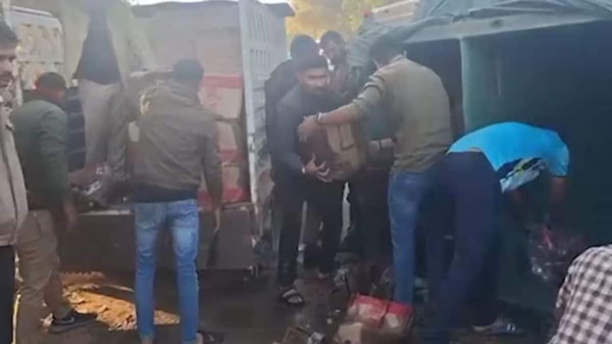 Watch: What happens when liquor flows by accident in dry Gujarat