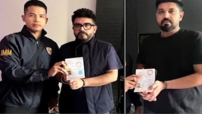 Gaurav Luthra, center, Saurabh Luthra, right, who fled India after a fire at his Goa nightclub. 
Image: PTI
