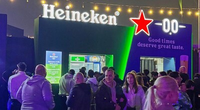 Festivalgoers gather near food and beverage stands, including a booth serving nonalcoholic beer, during the Soundstorm music festival in Riyadh, Saudi Arabia, Thursday, Dec. 11, 2025. Image Credit : AP