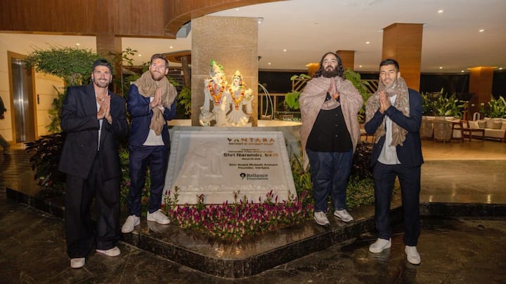 In Pictures: Anant Ambani hosts Lionel Messi at Vantara as star footballer performs Hindu rituals
