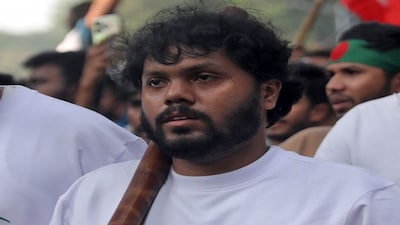 Sharif Osman Hadi, a student leader, takes part in a protest against a lockdown call by the Bangladesh Awami League in Dhaka, Bangladesh. File image/Reuters