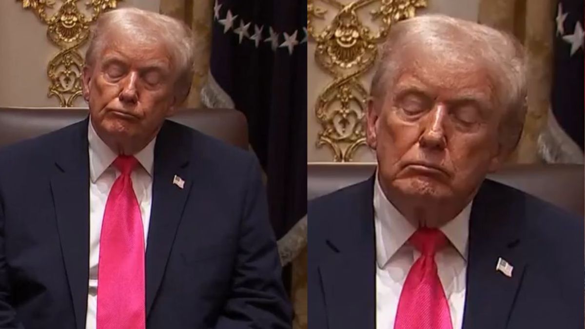 Donald Trump appears to doze off during Cabinet meeting as Rubio speaks beside him | Watch Donald Trump appears to doze off during Cabinet meeting as Rubio speaks beside him | Watch