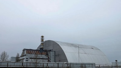The New Safe Confinement structure covering Chornobyl’s damaged fourth reactor, seen after a drone strike amid Russia’s war in Ukraine, Kyiv region. (File Photo/Reuters)