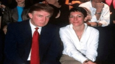 Ghislaine Maxwell and Donald Trump are shown in this image released by the Department of Justice as part of a new trove of documents from its investigations into the late financier and convicted sex offender Jeffrey Epstein. US Justice Department/Reuters