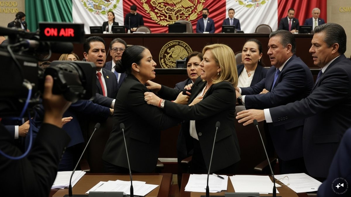 Chaos in Mexico City Congress as female lawmakers from rival parties come to blows during a live televised session. Chaos in Mexico City Congress as female lawmakers from rival parties come to blows during a live televised session.