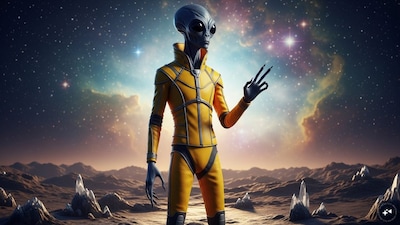 He claimed that in 1997, while standing on the balcony of his Moscow apartment, he was abducted by humanoid beings wearing yellow spacesuits and taken aboard a spaceship. (AI Image)